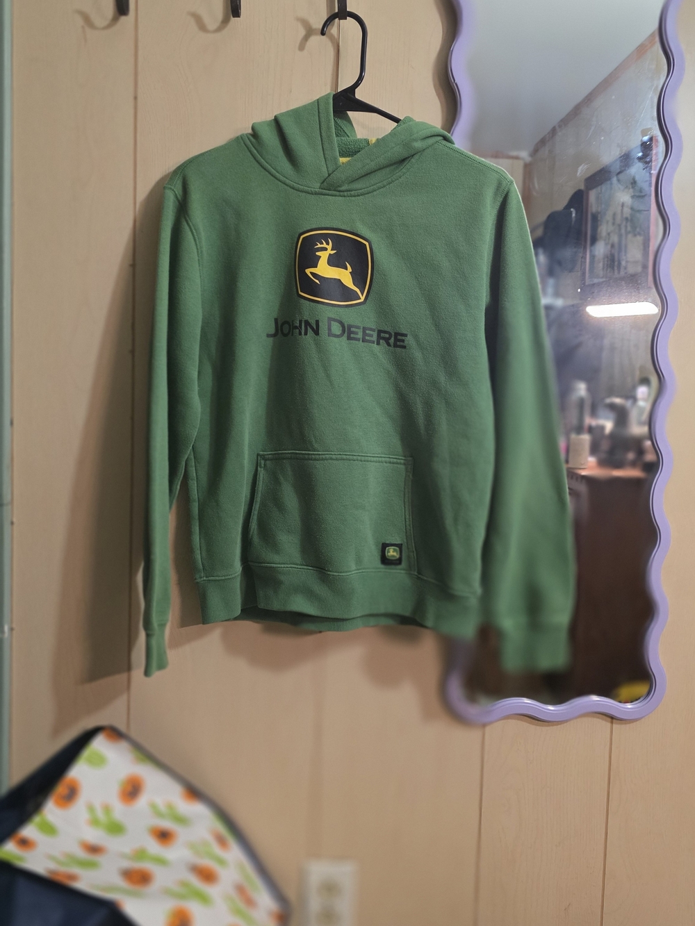 John Deere Green Pullover Hoodie with Logo Patch